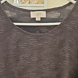 LOFT Charcoal Textured Blouse